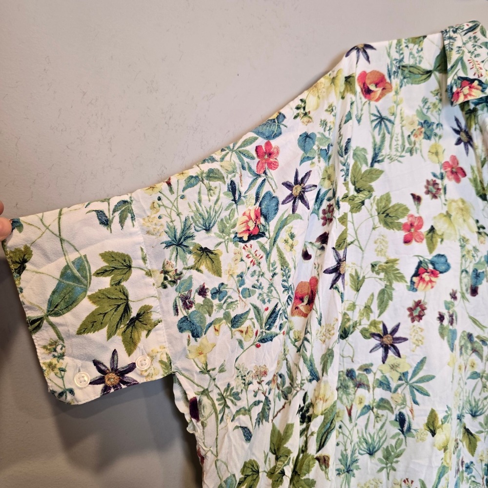 Sonnet James Blouse Short Sleeve Button Down Shirt Floral Womens Small - Picture 2 of 6